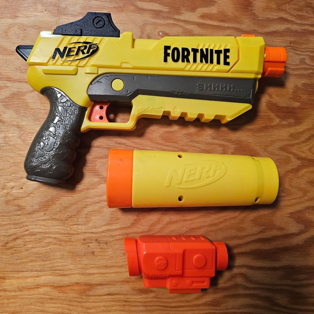 NERF Fortnite SP-L Dart Blaster Toy Gun Yellow Suppressor Scope NO DARTS